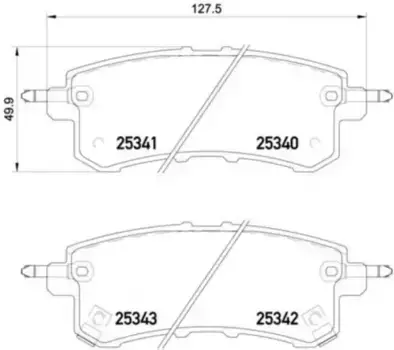 Тормозные колодки дисковые задняя ось TEXTAR 2534001