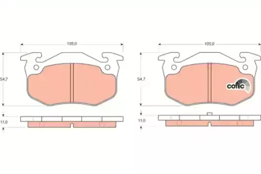 Тормозные колодки дисковые задняя ось TRW GDB1305