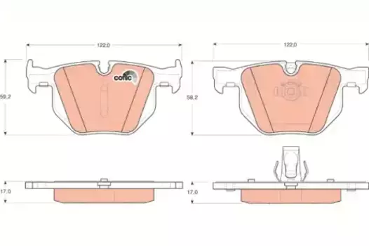 Тормозные колодки дисковые задняя ось TRW GDB1727