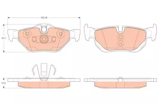 Тормозные колодки дисковые задняя ось TRW GDB2050