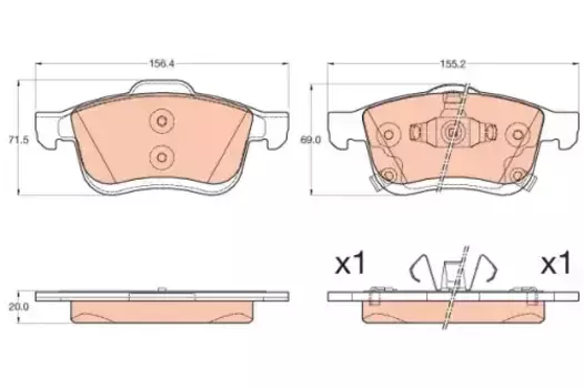 Тормозные колодки дисковые задняя ось TRW GDB2060