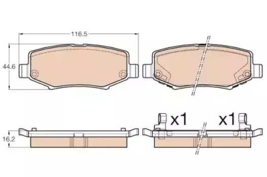 Тормозные колодки дисковые задняя ось TRW GDB3565