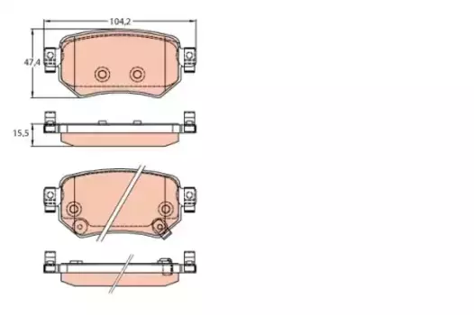 Тормозные колодки дисковые задняя ось TRW GDB3632
