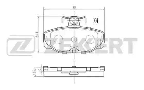 Тормозные колодки дисковые задняя ось ZEKKERT BS2987