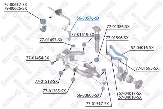 Тяга стабилизатора STELLOX 56-00576-SX