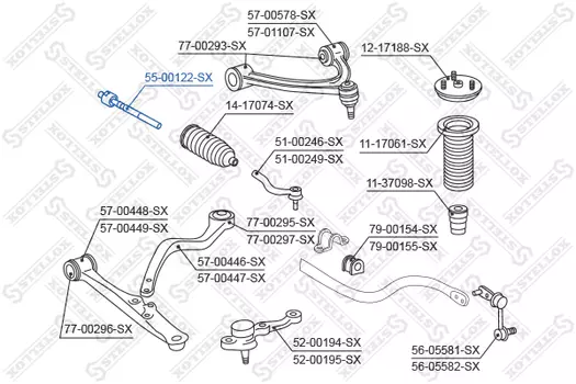 Рулевая тяга STELLOX 55-00122-SX