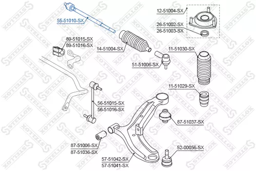 Рулевая тяга STELLOX 55-51010-SX