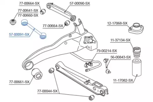 Рычаг подвески STELLOX 57-00091-SX задняя ось Mitsubishi Outlander 2.0/2.4 02>