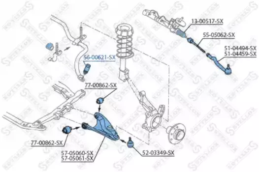 Тяга стабилизатора STELLOX 56-00621-SX