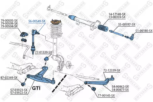 Тяга стабилизатора STELLOX 56-00549-SX
