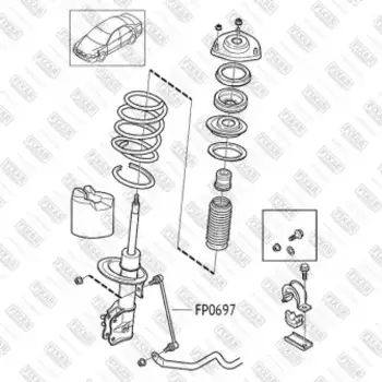 тяга стабилизатора переднего!\ Volvo S40/V40 00>