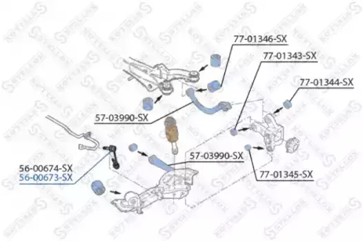 Тяга стабилизатора STELLOX 56-00673-SX