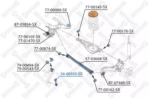 Тяга стабилизатора STELLOX 56-00505-SX