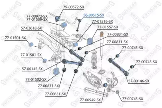 Тяга стабилизатора STELLOX 56-00515-SX