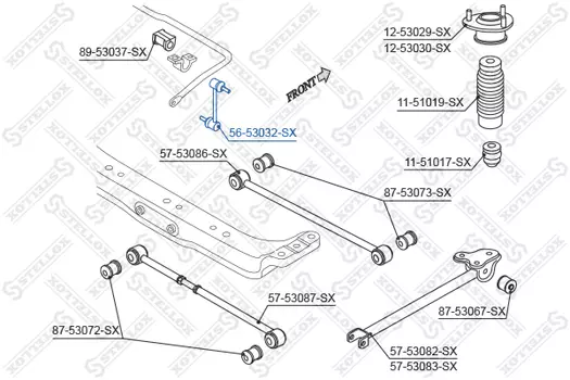Тяга стабилизатора STELLOX 56-53032-SX