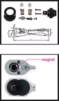 трещотка! 1/4'', 111 мм, 72 зубца, флажковая, для головок и вставок (бит)\ 276A-04G KING TONY