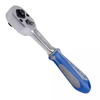 трещотка! 1/4'', 134 мм, 24 зубца, флажковая с кнопкой, фиксатор\ 2771-55G KING TONY