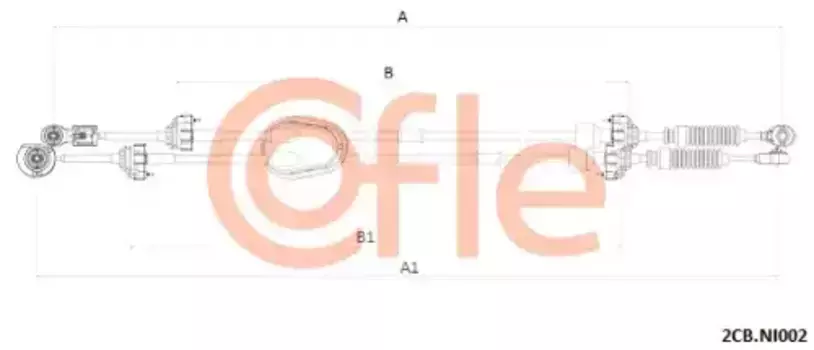 Трос коробки переключения передач (КПП) COFLE 92.2CB.NI002
