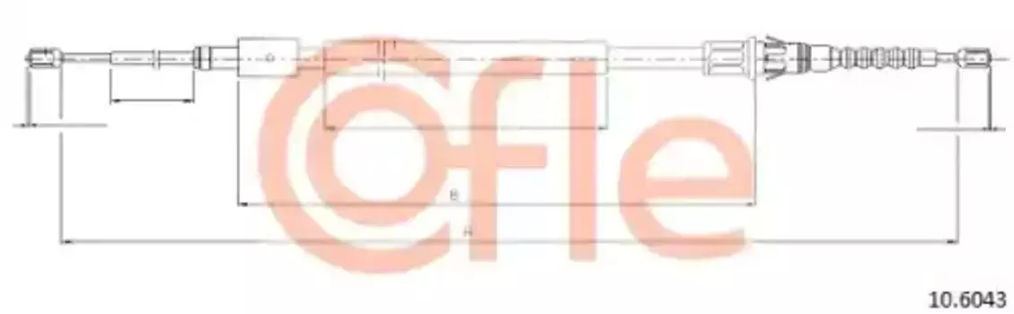 Трос ручного тормоза COFLE 92.10.6043