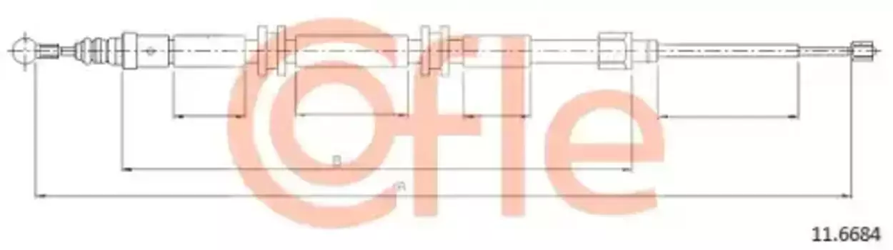 Трос ручного тормоза COFLE 92.11.6684