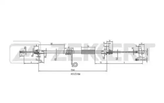 Трос ручного тормоза ZEKKERT BZ-1244