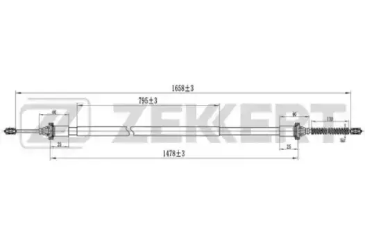 Трос ручного тормоза ZEKKERT BZ-1332
