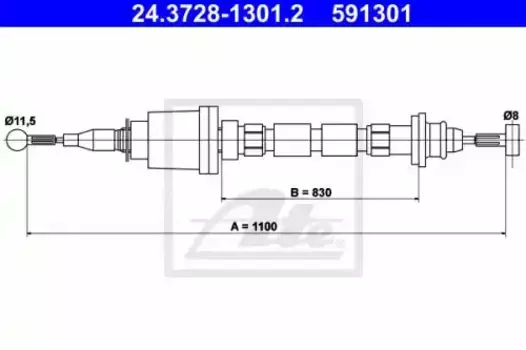 Трос сцепления ATE 24.3728-1301.2