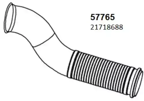 Труба глушителя грузовиков Volvo FM4 FH4 приемная 57765 HOBI
