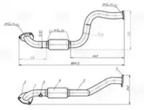 труба глушителя! приемная, алюм. сталь\ Chevrolet Aveo 1.4i 06> ERP 1415 TRIALLI