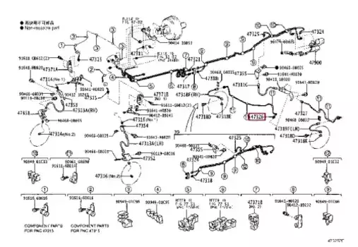 трубка тормозной системы! задняя правая\ Toyota Land Cruiser Prado GRJ120/GRJ120W 4732635130 TOYOTA / LEXUS