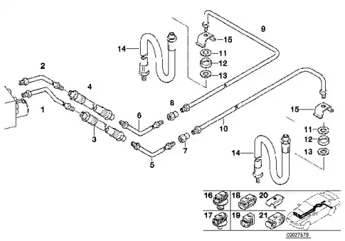 трубопровод тормозной !M10/M10-2817mm\ BMW 5 E39 34 32 6 755 316