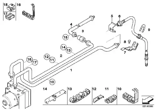 трубопровод тормозной !M10/M12-3684mm \BMW 3 E46 34 32 6 752 409