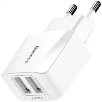 устройство зарядное! сетевое, 2xUSB 2.1A, белое\ CCALL-MN02 BASEUS