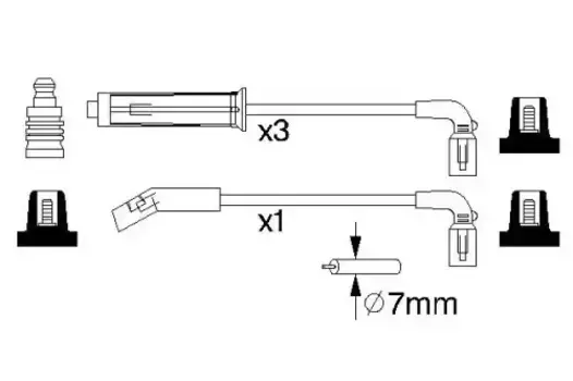 Высоковольтные провода (провода зажигания) BOSCH 0 986 356 980
