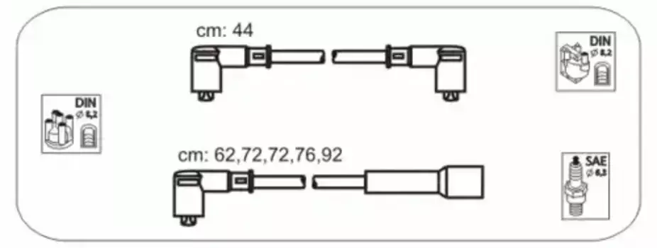Высоковольтные провода (провода зажигания) JANMOR ABS87