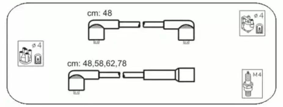 Высоковольтные провода (провода зажигания) JANMOR ABU57