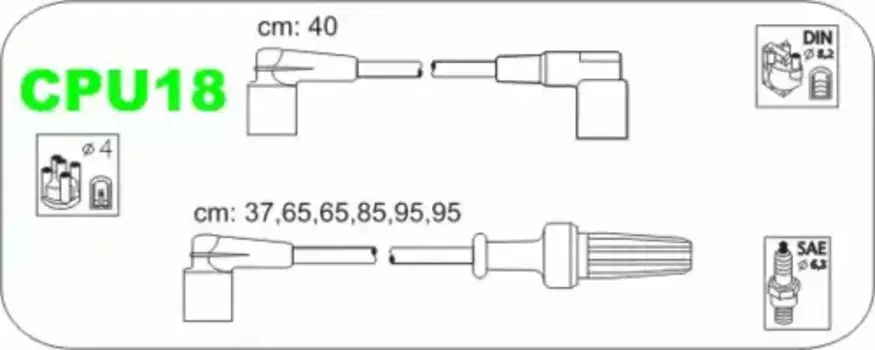 Высоковольтные провода (провода зажигания) JANMOR CPU18