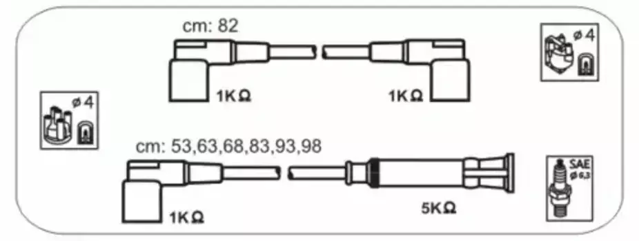 Высоковольтные провода (провода зажигания) JANMOR HR8