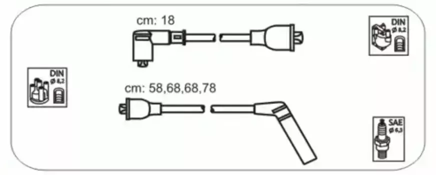 Высоковольтные провода (провода зажигания) JANMOR JP344