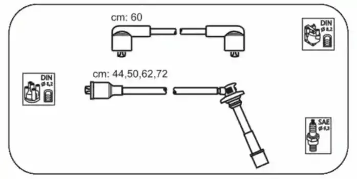 Высоковольтные провода (провода зажигания) JANMOR JPE153