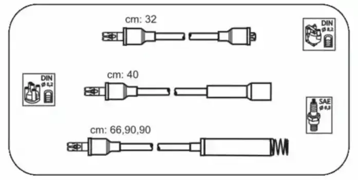 Высоковольтные провода (провода зажигания) JANMOR ODU204