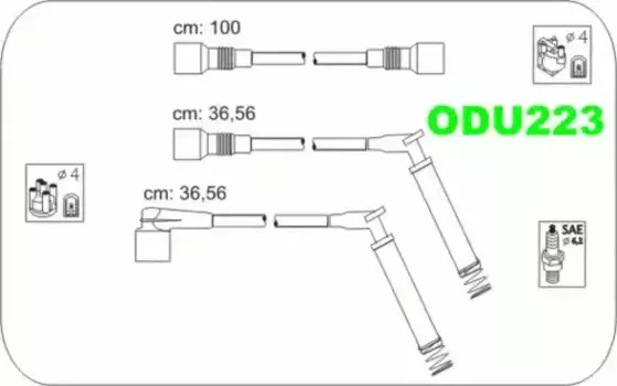 Высоковольтные провода (провода зажигания) JANMOR ODU223