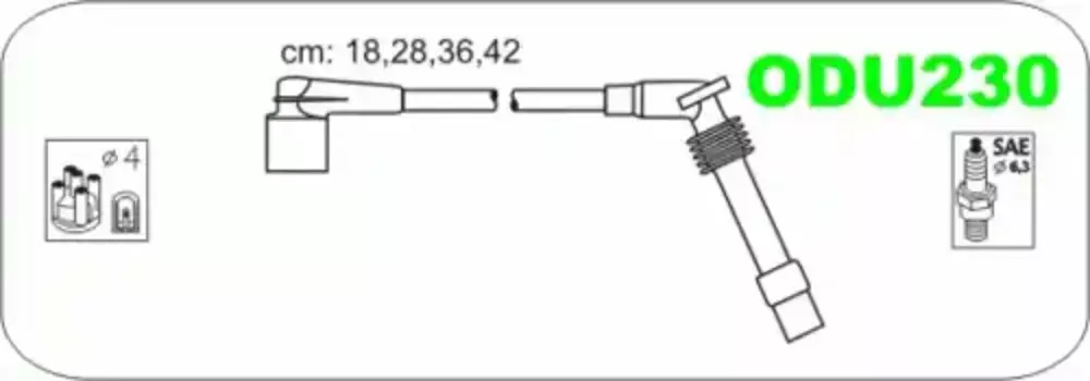 Высоковольтные провода (провода зажигания) JANMOR ODU230