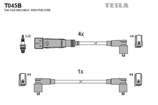 Высоковольтные провода (провода зажигания) TESLA T045B