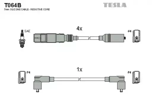 Высоковольтные провода (провода зажигания) TESLA T064B