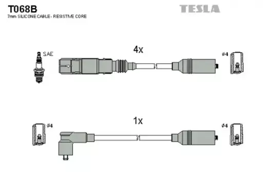 Высоковольтные провода (провода зажигания) TESLA T068B