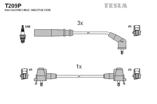 Высоковольтные провода (провода зажигания) TESLA T209P
