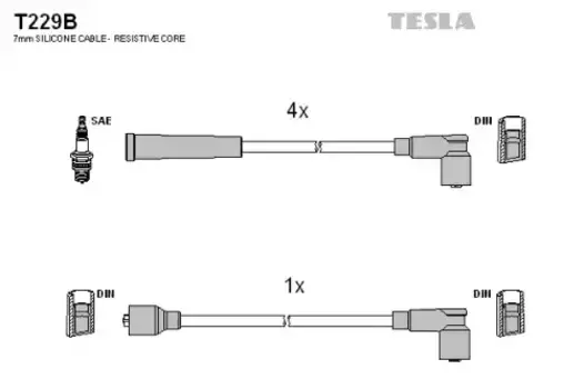 Высоковольтные провода (провода зажигания) TESLA T229B