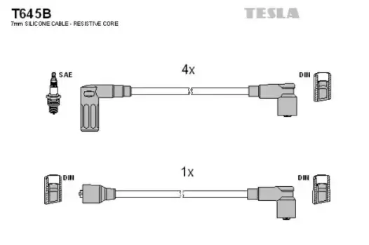 Высоковольтные провода (провода зажигания) TESLA T645B