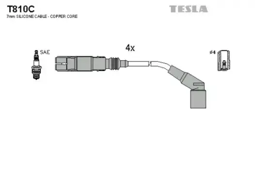 Высоковольтные провода (провода зажигания) TESLA T810C